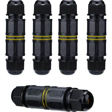 Lot de 5 connecteurs étanches IP68 automatiques – 3 fils