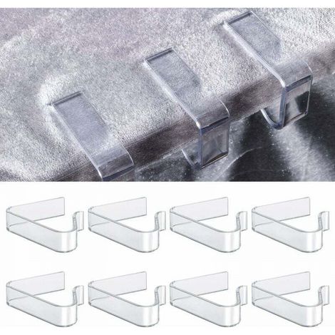 (Petite taille) 8 pièces pinces à nappe en plastique, pince à nappe transparente support de nappe pince à nappe pour table de 1,7 à 3,5 cm d'épaisseur fête de Noël mariage intérieur extérieur (1/5)