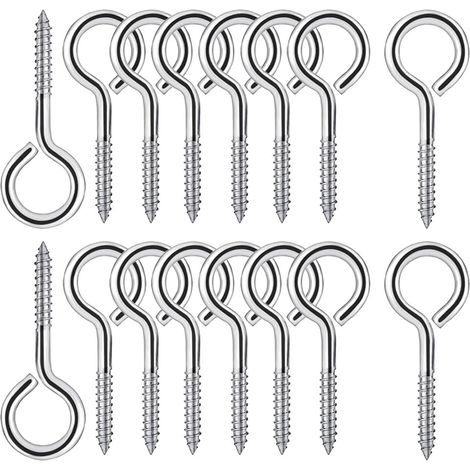 25 Pièces M4 Piton à Visser en Acier Inoxydable 304 - Vis Mouton Oeil Rond Auto Taraudeuse à Anneau - Crochets à Oeil Boulon à Œil Piton 50mm (1/5)