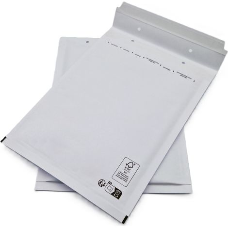 Lot de 10 Pochettes ( enveloppes ) à bulles D/4 : 170 x 265 mm en kraft BLANC (1/3)