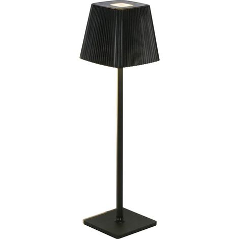 Lampe de table en métal sans fil, intensité variable au toucher, lampe à pile dimmable sans pôle à température de 3 couleurs, veilleuse pour chambre / bureau / café, noir (1/5)