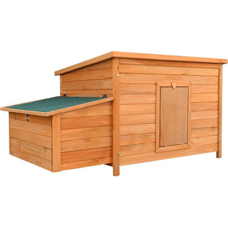 Pollaio compatto pratico tetto idrorepellente con nido cm 136 legno marrone 160000581