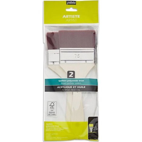 Pebeo - Pinceaux - Pochette de 2 spalters – plat – polyamide brun (1/4)