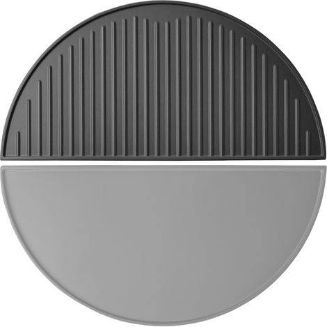 Wiltec Gusseisen Grillplatte 55 x 26,5 x 1,5 cm, Gusseisenplatte für Grill mit guter Hitzespeicherung, Grillgitter für typische Grillstreifen auf Grillgut, Grillzubehör für BBQ