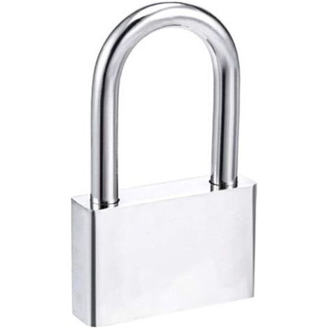 Lamondre Cadenas 50 mm Cadenas à 4 clés, Boîtier en Acier Trempé,Longue Anse Diamètre 8 mm,Exterieur Cadenas pour Casier,Garage,Clôture,Jardin