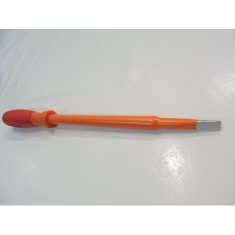 Tournevis plat 8x200mm isolé 1000V lame acier chromé manche bi-matière electricien pour vis tête fendue DERANCOURT TB8X200B (1/3)