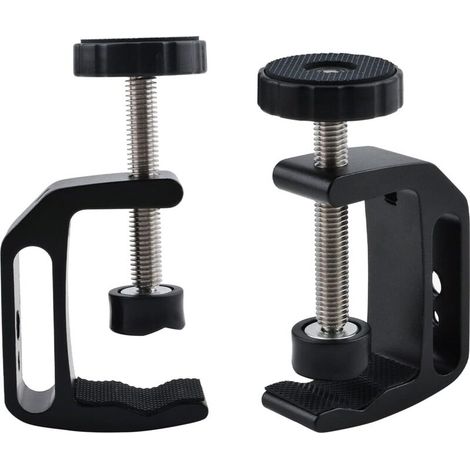 Lot de 2 serre-câbles universels en alliage d'aluminium avec trou de filetage 1/4 et 3/8 pour caméra de bureau (1/5)
