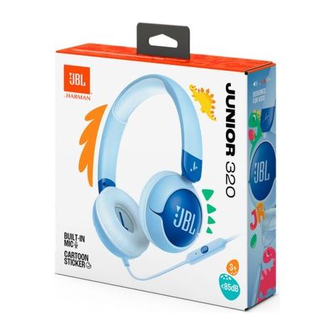 JBL JR320 Wired On-Ear Headphones for Kids Blue EU Blue