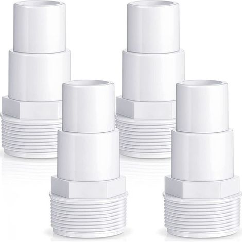 Lot de 4 adaptateurs de tuyau de pompe de filtre de piscine pour connecteur de raccord 1 1/4"-1 1/2" Filetage 1,5" (1/5)