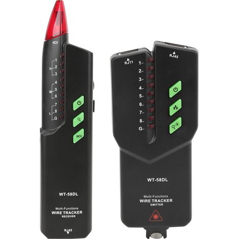 WT58DL 0300m Netzwerkkabeltester, störungsfrei, geräuschlos, PoE, multifunktionaler Kabeltracker mit Rotlichtstift (1/5)