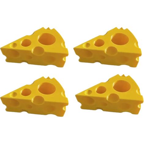 Soporte para cepillo de dientes con forma de queso, impreso en 3D, con almacenamiento para pasta de dientes, ideal para familias. Organizador de baño. Soporte (4 piezas). (1/4)