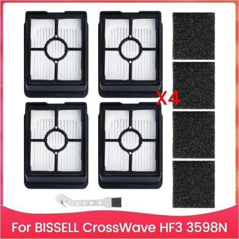 Filtre HEPA - Pour Aspirateur Eau Et Poussière Sans Fil - Compatible Avec Bissell CrossWave HF3 3598N - Lot De 4 (1/5)