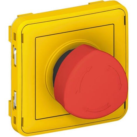 Legrand 069549 - Poussoir déverrouillage 1/4 tour Prog Plexo composable gris/jaune