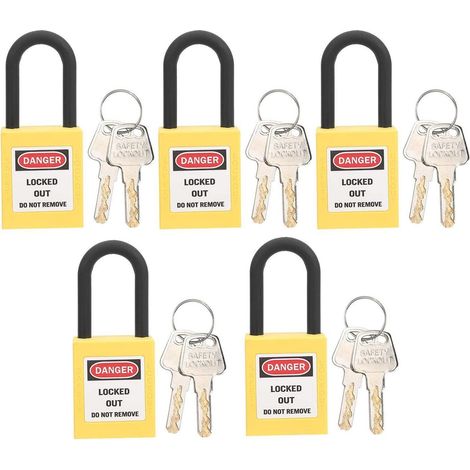 Sicherheitsschloss Lockout Vorhängeschloss 38mm Gelb Temperaturbeständig Nylon