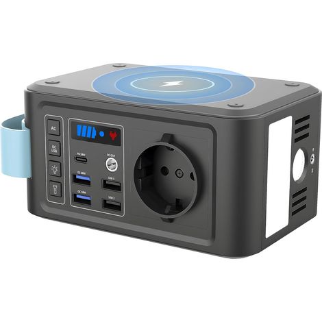 Batterie Externe 230 V avec Prise 88,8 Wh Powerstation, Chargeur sans Fil 10 W, générateur Solaire 120 W USB LED pour Camping, Urgence en Plein air (1/5)