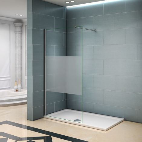Aica Sanitaire – Paroi de douche italienne 100x200 cm – Verre sécurit 8mm anticalcaire – Profilé aluminium chromé – Montage facile gauche/droite (1/5)