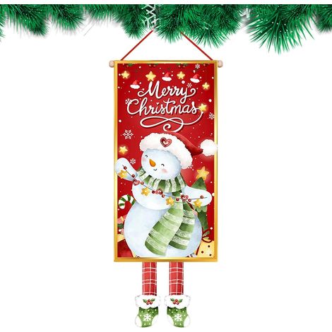 Bannière De Porte De Noël Accessoires De Fête Photographique Bannière De Porte D'Entrée De Bonhommes De Neige Pour Intérieur Extérieur Maison Jardin Mur (1/5)