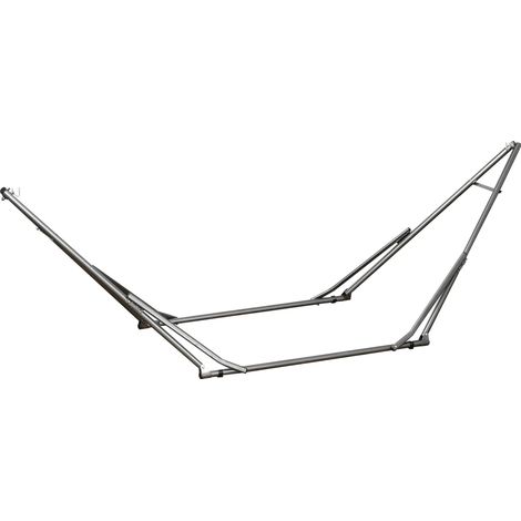 Soporte para hamaca plegable 2 en 1 HOMVRA de acero negro 290 x 92 x 88 cm (1/5)