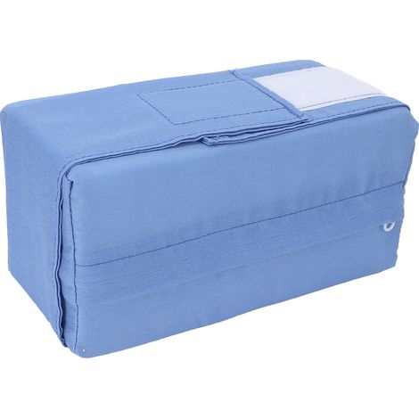 Oreiller pour les jambes pour dormir sur le côté, en mousse souple, amovible, réduisant la pression sur les articulations, avec sangle pour le genou (bleu). (1/5)