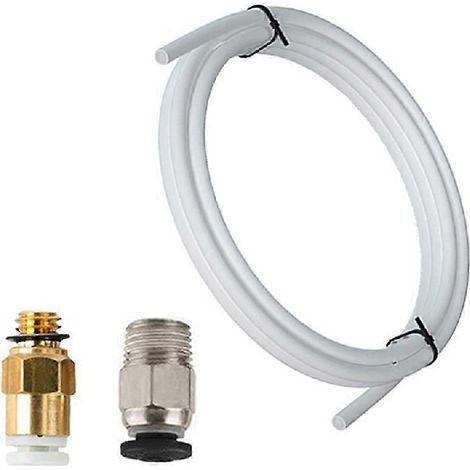 Kit de mise à niveau pour imprimante 3D avec connecteurs pneumatiques KJH04-M6 et PC4-01, tube PTFE de 1 m pour extrudeuse Bowden de 1,75 mm, blanc (blanc) (1/5)