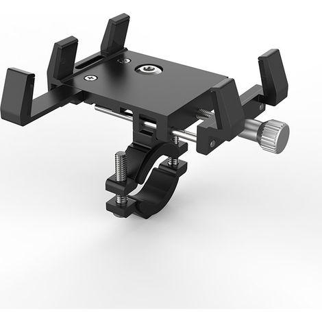 Support de téléphone pour vélo, support de téléphone pour moto, support universel en alliage d'aluminium, installation sans outil, noir, rotation à 360°, quatre griffes (1/5)