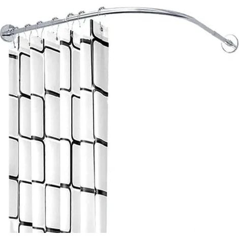 Barre de douche extensible en L (60-80 x 60-80 cm), acier inoxydable 304, fixation sans perçage ou avec vis, chromée. (1/5)
