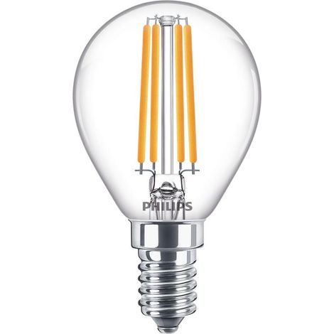 Bombilla LED Philips LED Classic 6.5W E14 LED 2700K Luz muy cálida. 8×5 cm. Luminaria de Vela LED Estilo vintage