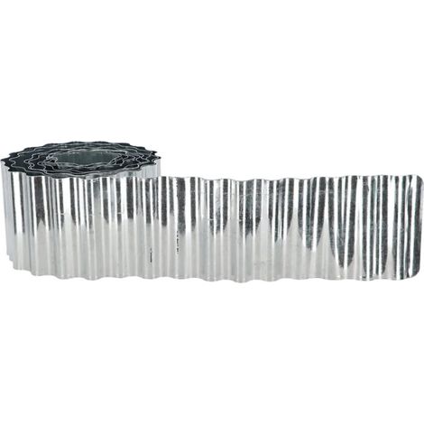 Bordure de Pelouse Ondulée Enroulée - Métal Argenté - 500 x 1 x H 14 cm - Livraison gratuite (1/2)