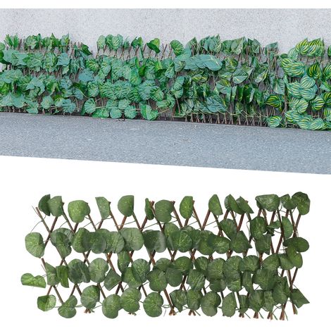 Künstlicher Zaun, Wanddekoration mit Begonienimitat, Pflanzenhecke aus wasserfestem Tüll, tragbar, ausziehbar, 200 cm, 1 Stück (1/5)