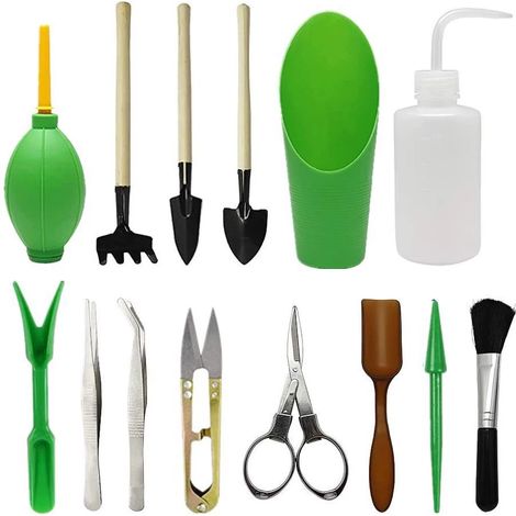 Lot de 14 pots pour plantes succulentes, outils de semis DIY, vert (1/2)