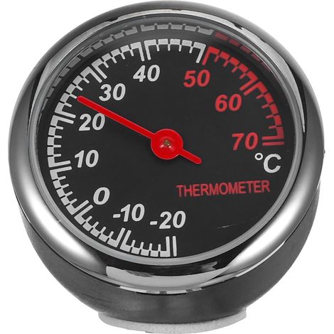 Thermomètre Verre Mécanique Mini Voiture Alliage Lumineux Tableau de Bord pour Voiture, Installation sans Perçage, Résistance à Corrosion et Anti-rouille (1/5)