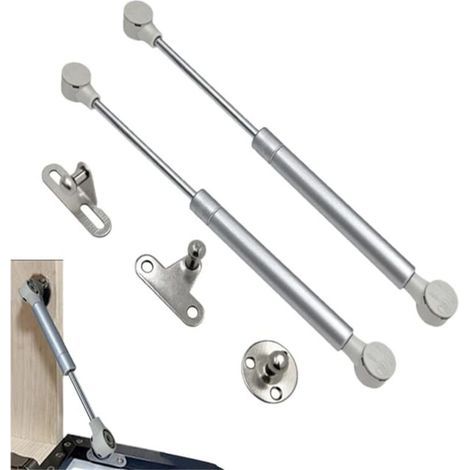 Lot de 2 vérins à gaz hydrauliques 100 N pour caissons de pression (gris argenté) (1/4)