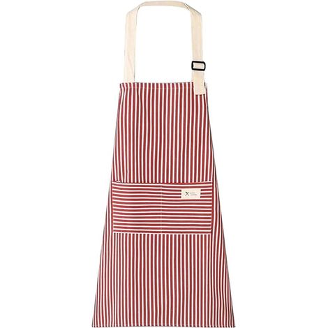 Lot de 1 tabliers en coton et lin - Tablier ajustable avec poches - Parfait pour la cuisine, la pâtisserie et l'artisanat - Tablier polyvalent pour hommes et femmes (1/5)