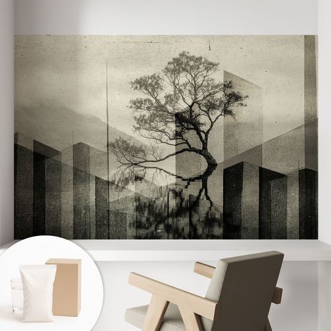 Papier peint intissé mural avec imprimé motifs décoratifs - style contemporain - Colle incluse gratuite Élégance austère 104x70 cm (1/5)