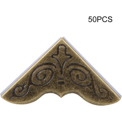 Lot de 50 protecteurs de coins décoratifs en bois pour boîte à bijoux, patins antiques pour coins et pieds. (1/5)