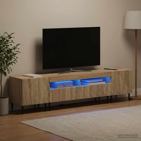 vidaXL 3 Piece LED TV Cabinet Sonoma Oak Engineered Wood (1/5)