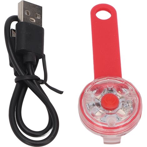 Lampe LED suspendue pour chien, Rechargeable par USB, étanche IPX7, 3 Modes, collier pour sac d'animaux de compagnie, vélo rouge (1/5)