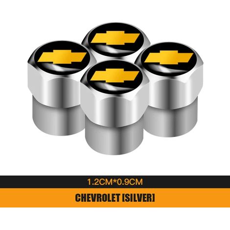 (B Argent) 4 bouchons de valve de pneu en métal compatibles avec Cruze, Captiva, Trax, Malibu, Tahoe, Equinox, Impala, Sonic et Traverse (1/5)