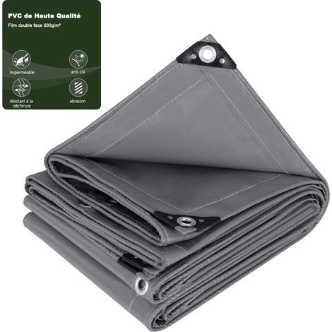 Protective Tarpaulin - Waterproof, Durable, High Density PVC-Coated Polyester 500 g/m² with Eyelets, Size/Color of Your Choice - Outdoor Truck, Garden Furniture