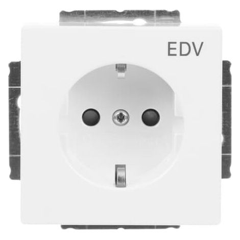 Busch-Jaeger SCHUKO® Inserto de enchufe EDV Safety+ studioweiß - Plataforma 63 (20 EUCKS/DV-84), 2CKA002013A5268