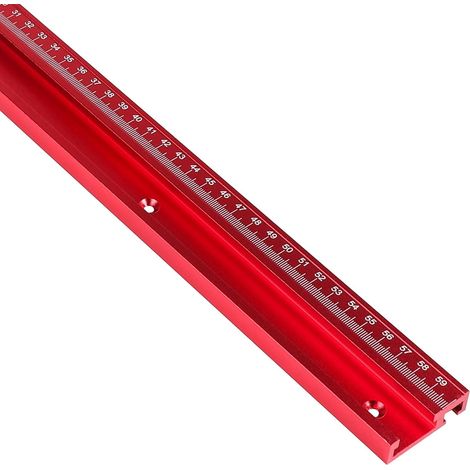 600mm T Nut Schiene Gehrungsschiene 45 Typ Führungsschiene, Aluminium T-Schienen Gehrungsschienenlehre Holzbearbeitungswerkzeuge für Holzbearbeitung (Rot) (1/5)