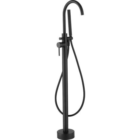 Miscelatore per vasca freestanding DEBRIO con doccetta nero opaco