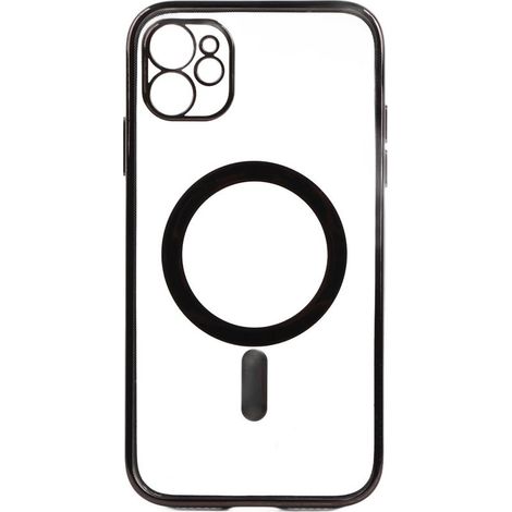 Magnetische Schutzhülle für iPhone 11, transparentes, stoßfestes TPU mit schwarzem Rahmen, schlagfeste Handyhülle (1/5)