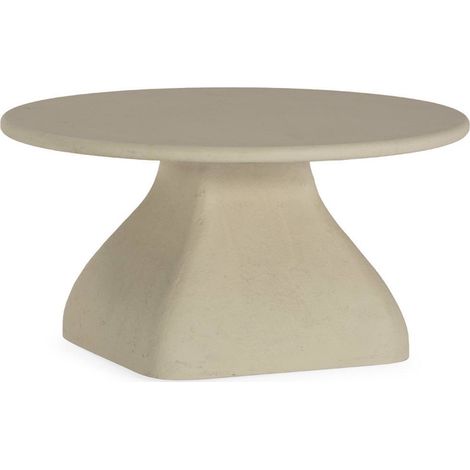 Table basse ronde en bois gris sculpturale - gris (1/5)