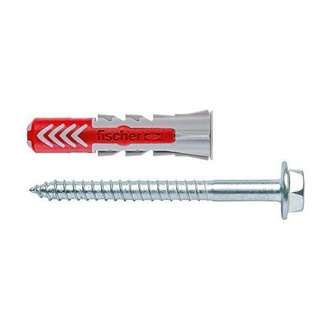 Fischer Kunststoffdübel mit Schrauben DUOPOWER 10X50 S, 25 Stück