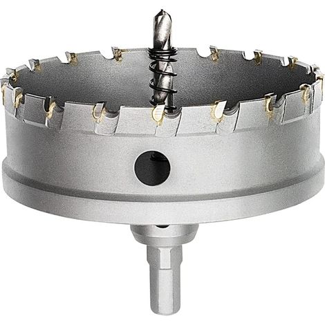 Foret de Scie Cloche en Métal, Coupeur de Trou de Dents en Carbure de Tungstène pour Tôle D'acier Inoxydable, Métal, Alliage, Fer, Bois (100mm) (1/5)