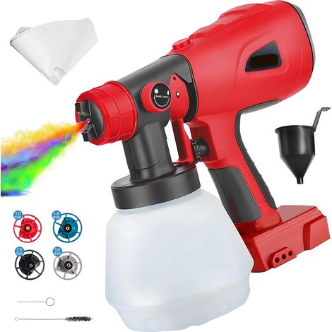 Pulverizador de pintura eléctrico inalámbrico, compatible con baterías Dewalt de 18V-20V, 4 boquillas, 3 modos de pulverización, depósito de 1000ml, para pintar paredes, muebles y con aerosol (una bat (1/5)