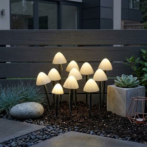 Lumi 10 Pack Solar Mushroom Stake Lights (1/2)