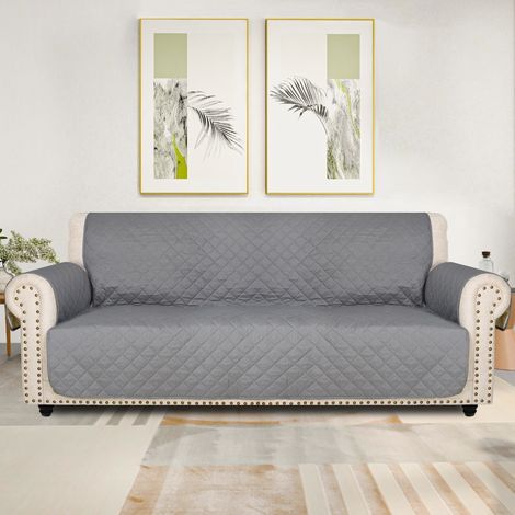 Housse de canapé imperméable avec accoudoirs, 3 places, antidérapante, lavable, avec poches latérales, adaptée aux animaux de compagnie (1/5)