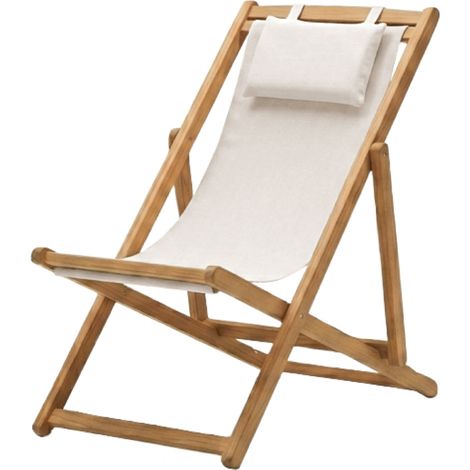 Chaise longue pliante en bois, transat de jardin, de plage, chilienne inclinable 4 positions - Toile coton 380 gsm - Blanc cassé - Linxor